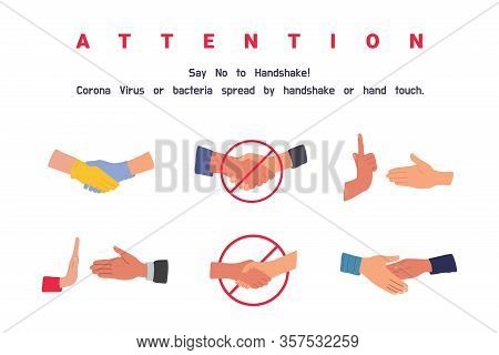 No Handshake. Do Not Contact. Precautions And Prevention Of Coronavirus Disease. No Physical Contact