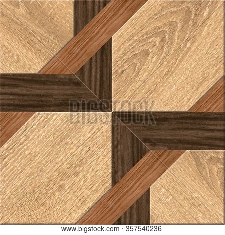 Abstract Decorative Wood Textured Geometric Mosaic Seamless Pattern Background For Wall And Floor