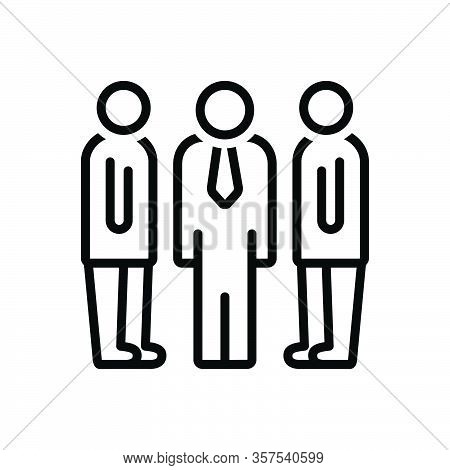 Black Line Icon For Ordinary Normal General Common People Group