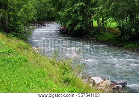 Summer alpine landscape in National Park Hohe Tauern, Austria. Panorama of the Alps, National Park Hohe Tauern