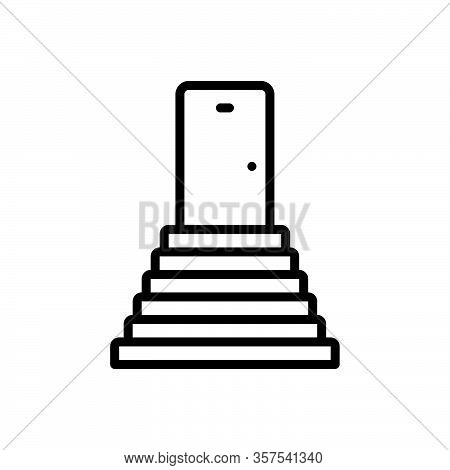 Black Line Icon For Stairs Achievement Building Staircase Stairway Stepladder Sidestep Step Ladder P