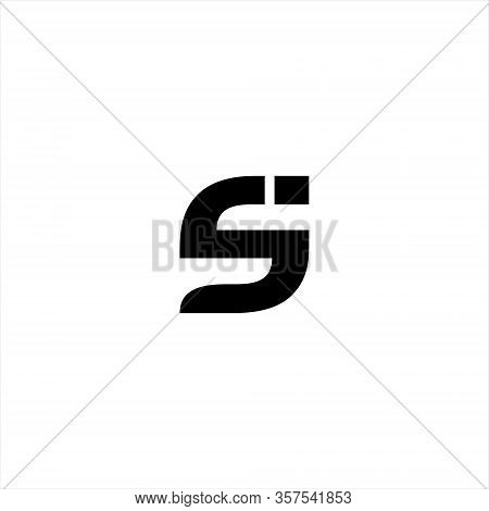 Sj Logo Letter Design Template,isolated On A White Background