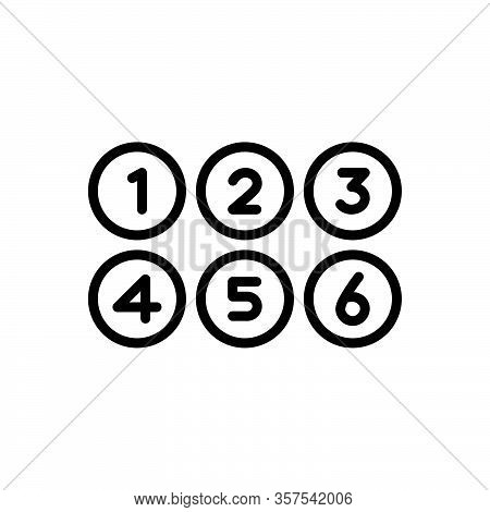 Black Line Icon For Numerous Umpteen Many Number Digit Collection Count