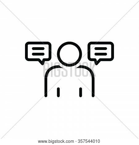 Black Line Icon For Personally Privately Individually By-oneself In-person Message