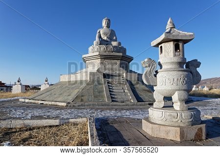 Moron, Mongolia, March 5, 2020 : Danzandarjaa Monastery Is A Small Monastery Built In 1990 After Dem