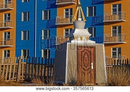 Moron, Mongolia, March 5, 2020 : Danzandarjaa Monastery Is A Small Monastery Built In 1990 After Dem