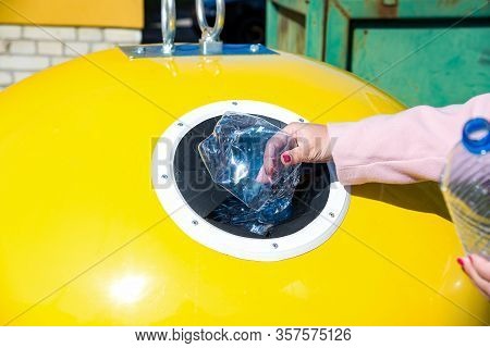 Trash Can Europe. Waste Recycling In The European Union. Painted Trash Bins. Plastic Utilization