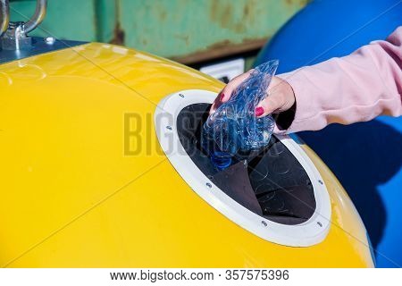 Trash Can Europe. Waste Recycling In The European Union. Painted Trash Bins. Plastic Utilization