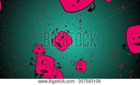 Toilet Roll Happy Emoji Particles Flow Illustration Background. Toilet Paper Emoji Smiles, Character