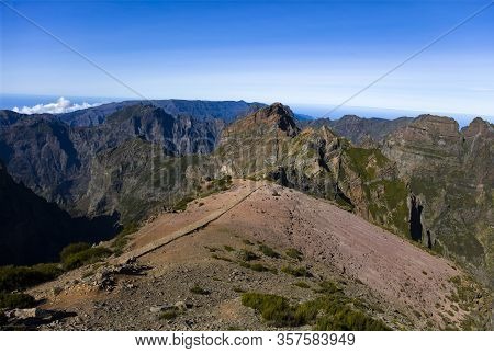 View At Mountain Peak Pico Do Arieiro At Madeira Island, Portugal