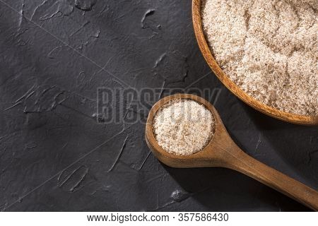 Organic Psyllium Husk - Plantago Afra. Text Space