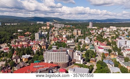 Truskavets, Ukraine - July 29, 2019: Aerial View Of Mirotel Resort And Spa 5-star Luxury Hotel In Tr