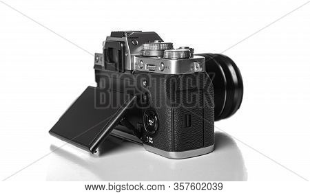 Uzhgorod, Ukraine - March 25, 2020: The Fujifilm X-t3 On White Background. The Fujifilm X-t3 Is A We