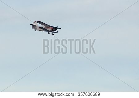 Gdynia, Poland - August 12, 2017: Airplane Taking Part In Air Show Festival In Gdynia.