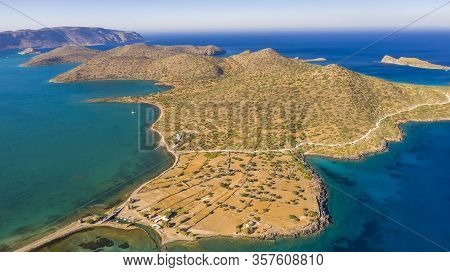 Aerial View Of Elounda, Crete Island, Greece