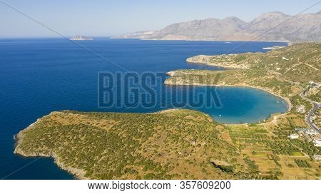 Aerial View Of Kalydon Island, Crete, Greece