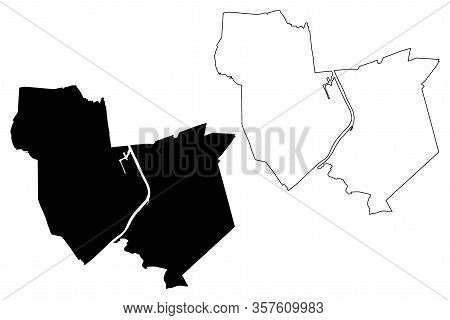 Venlo City (kingdom Of The Netherlands, Limburg, Holland) Map Vector Illustration, Scribble Sketch C
