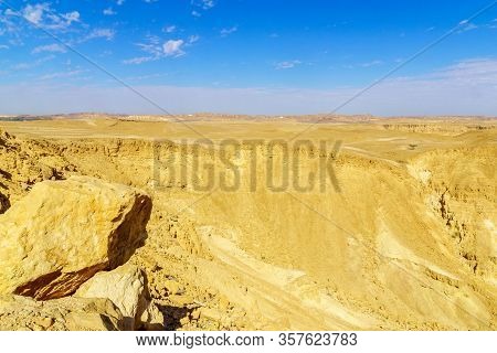 Landscape Of The Arava Desert From Mount Ayit Lookout. Southern Israel