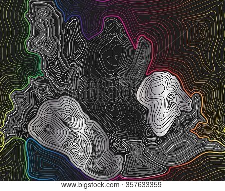Pattern With Topographic Map. Topographic Map Lines, Contour Background.