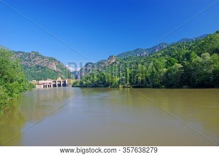 Olt River Dam At Cozia And Cozia National Park In Romanian Carpathians