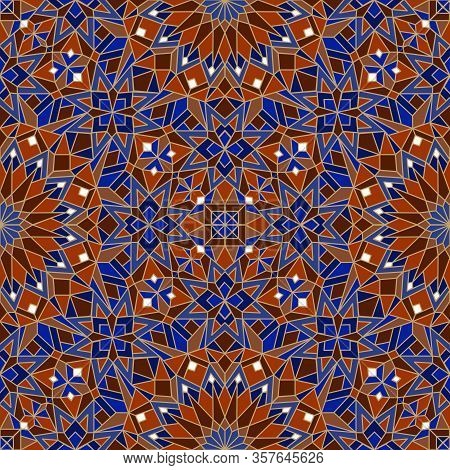 Morrocan Seamless Mosaic Pattern. Arabic Abstract Background