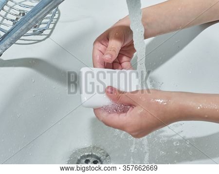 Wash Hands With Soap. Coronavirus Protect. Covid-2019 Prevention