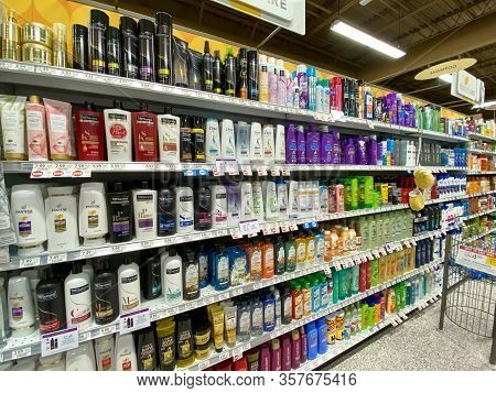 Orlando,fl/usa - 3/4/20:  Health And Beauty Aisle Of A Publix Grocery Store Ready To Be Purchased By