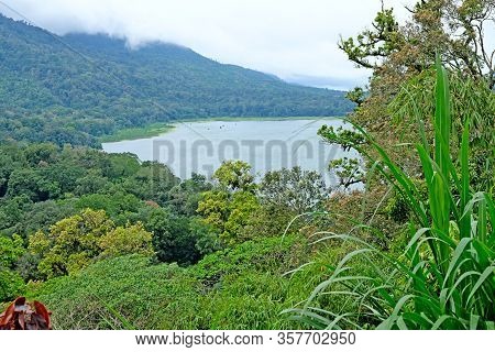 Lake Danau Buyan And The Mountains At The Background, Bali, Indonesia