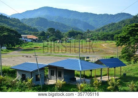 Sabah, My - June 18: Tamparuli Town With Surrounding Trees And Mountains On June 18, 2016 In Sabah, 