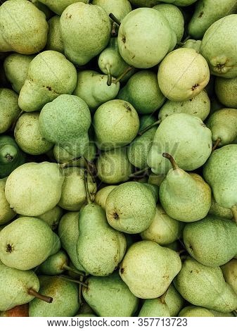 Lots Of Delicious Ripe Pears For Healthy Food Like The Background