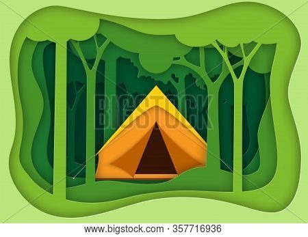 Pape Summer Landsape. Background For Summer Camp, Nature Tourism, Camping Design Concept.