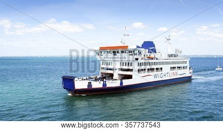 Fishbourne, Isle Of Wight, Uk - July 11, 2015: Wightlink Ferry St Cecilia Sailing From Fishbourne In