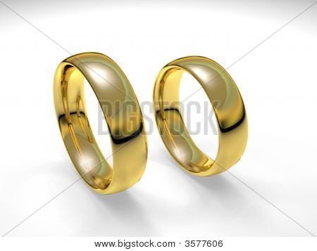 Anéis de ouro atado