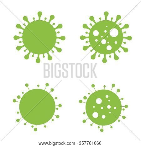 Coronavirus. Crown Virus Icons. Isolated On A White Background. Pandemic Flu. Virion Corona Virus. V