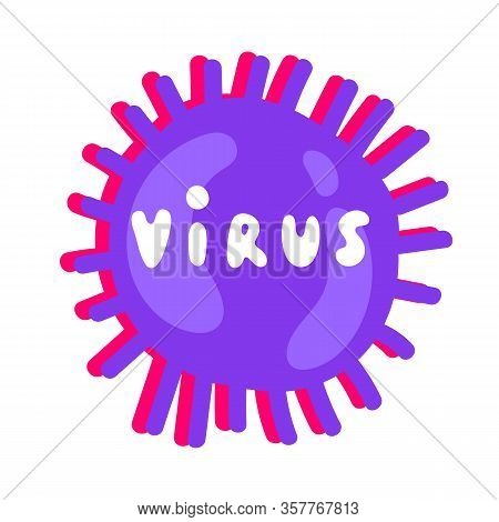 Microbe, Bacterium Icon Isolated On White. Corona Virus. Virion Of Coronavirus. 2019-ncov. The Virus