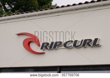 Bordeaux , Aquitaine / France - 11 18 2019 : Ripcurl Store Logo Surf Skate Clothes Boardshort Shop S