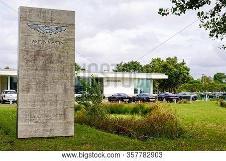 Bordeaux , Aquitaine / France - 09 27 2019 : Logo Sign Aston Martin Company Signboard Store Front De