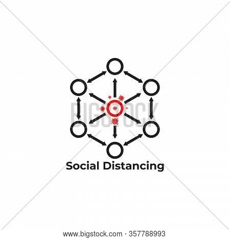 Social Distancing Avoid Corona Virus Spread Abstract Design Symbol Vector
