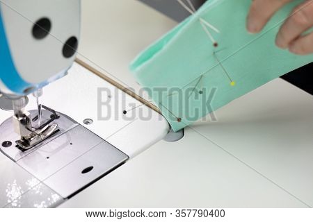 Marking Pins To Be Sewn With A Sewing Machine.