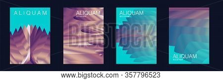 Indigo And Purple Metallic Business Background. Geometric Liquid Texture. Vintage Paper Gradient Tex