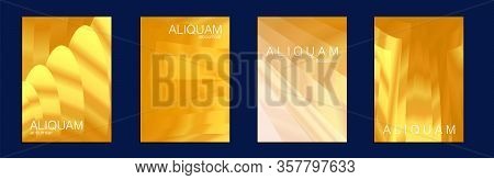 1990 Paper Gradient Backdrop. Luxury Abstract Brochure. Metallic Gold Yellow Liquid Texture For Foil