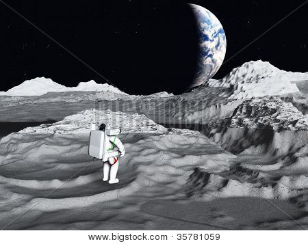 Vzestup země názory Lunar astronaut