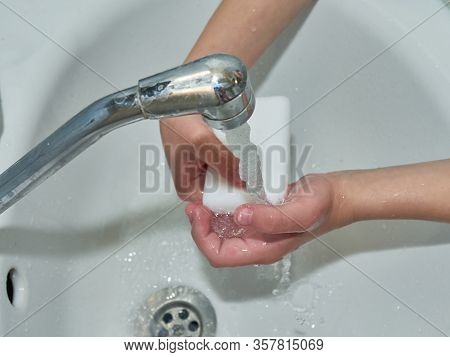 Wash Hands With Soap. Coronavirus Protect. Covid-2019 Prevention
