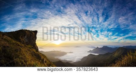 Sunrise Scene At Phu Chi Fa In Chiangrai,thailand