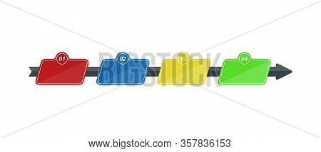 Color Infographic For 4 Steps, Stage Or Level To Illustrate A Business Plan, Reporting, Development 