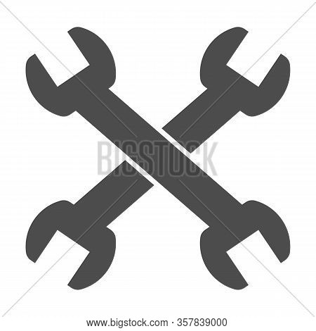 Wrenches Solid Icon. Two Crossed Handle Tools, Technical Or Repair Item Symbol, Glyph Style Pictogra