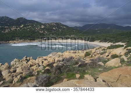 View Of The Cala Cipolla Beach In Domus De Maria
