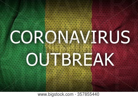 Mali Flag And Coronavirus Outbreak Inscription. Covid-19 Or 2019-ncov Virus