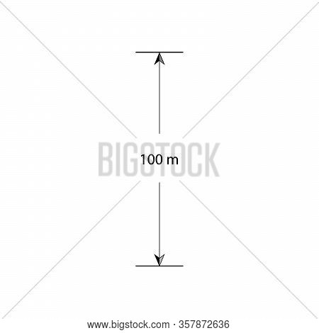 Vector Measurement Distance Arrows For Drawings. Distance In Between Two Objects For Web Banner, Web
