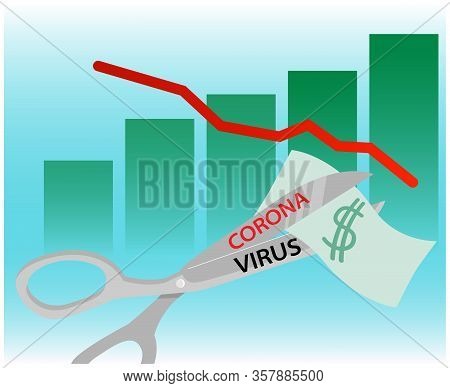 Coronavirus Covid-19 Impact On Global Economy And Stock Markets, Financial Crisis Concept. The Graph